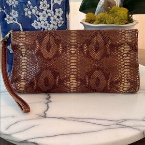 MOLLY G Genuine Leather Snakeskin Clutch